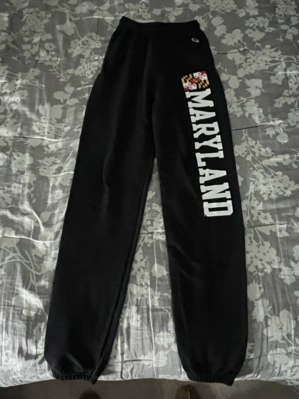 Champion Black Joggers with Maryland Graphic